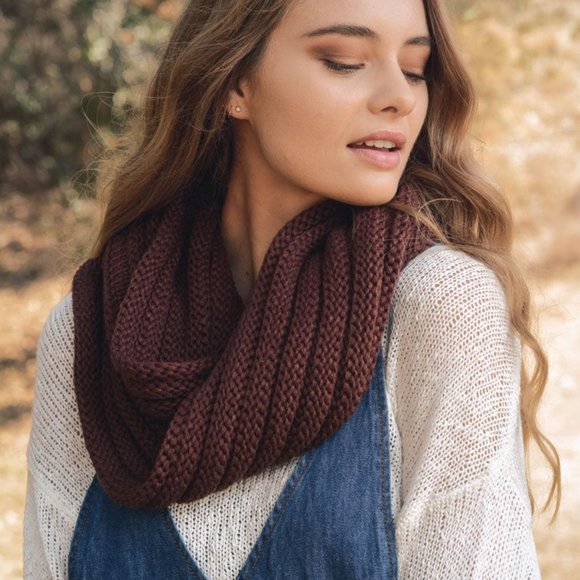 Classic Rib Knit Infinity Scarf - Picture 9 of 9